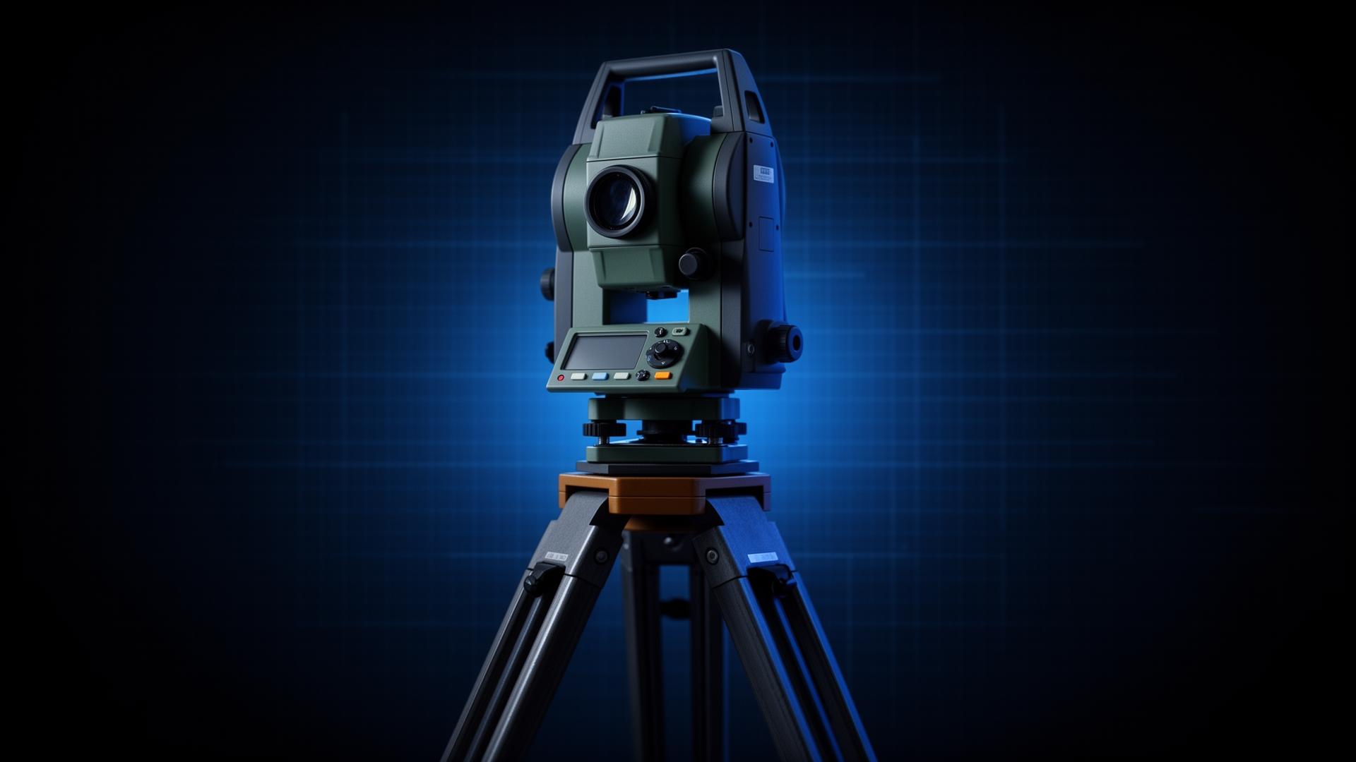 Total station landmeter op statief